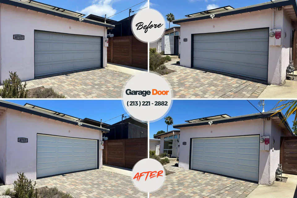 Before and after: garage door repair Maplewood, MN